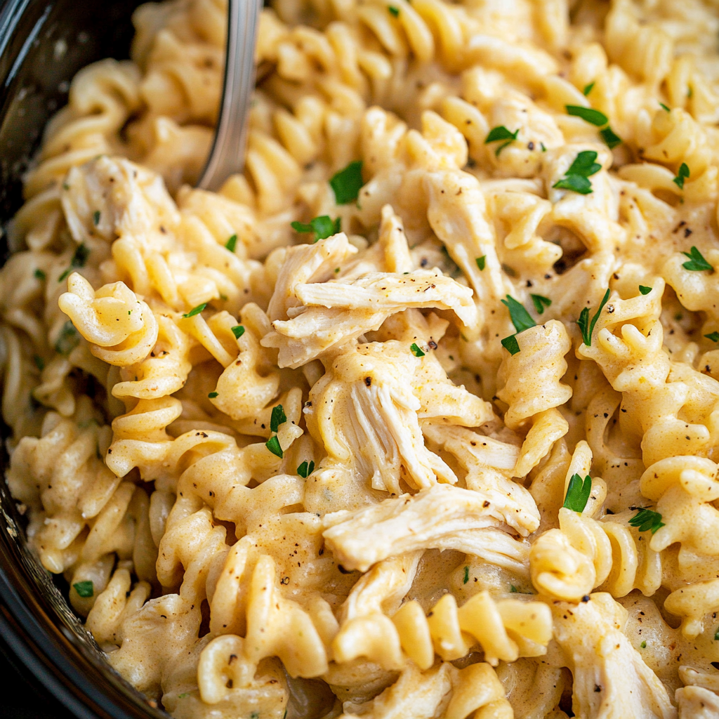 Delicious Crockpot Garlic Parmesan Chicken Pasta Recipe