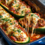 🍽️ Meatball Zucchini Boats – A Comforting Twist!