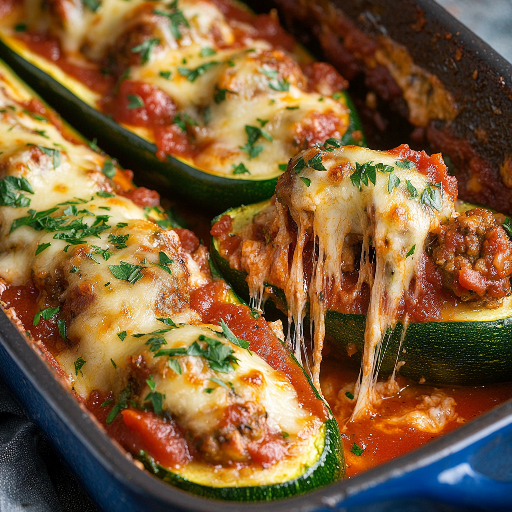 🍽️ Meatball Zucchini Boats – A Comforting Twist!