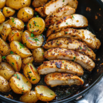 🍗 Garlic Butter Chicken & Potatoes – One Skillet Wonder!