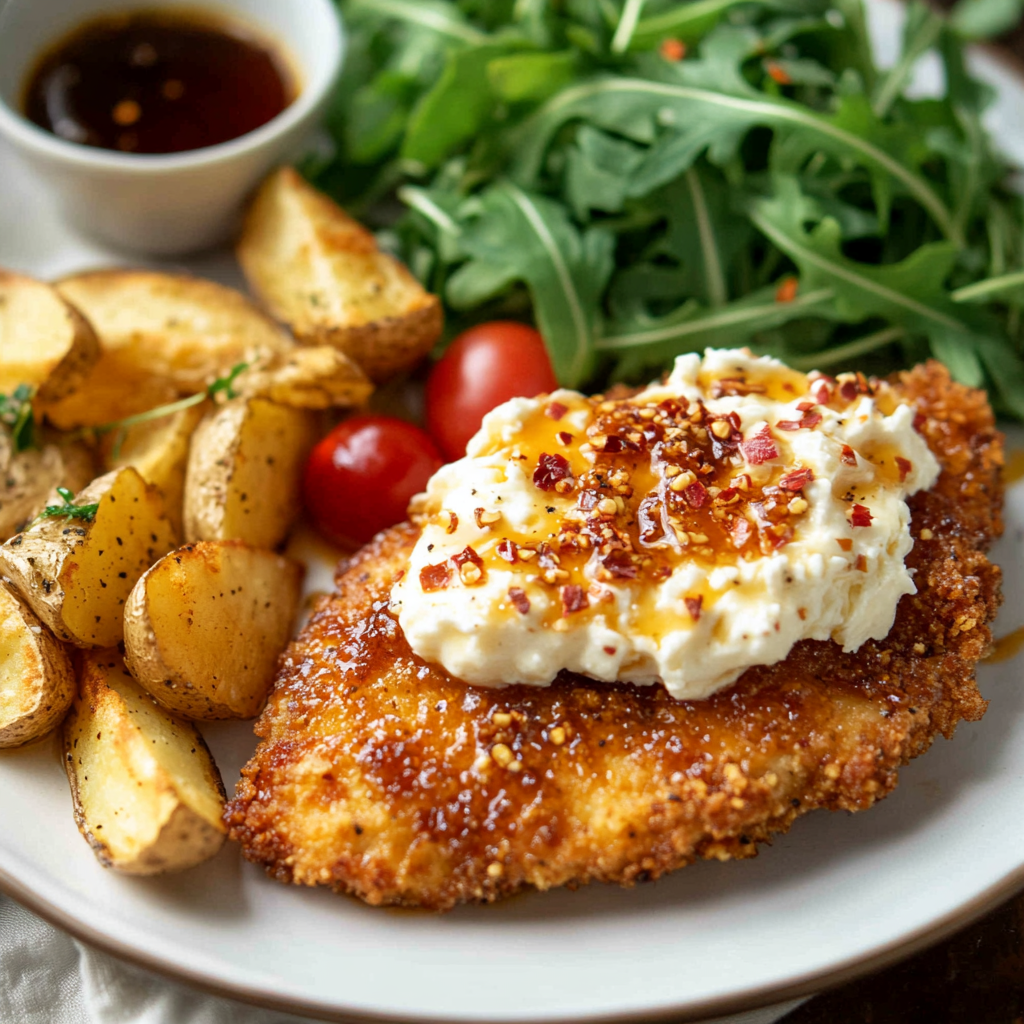 🔥 Crispy Hot Honey Feta Chicken – A Flavor Explosion!