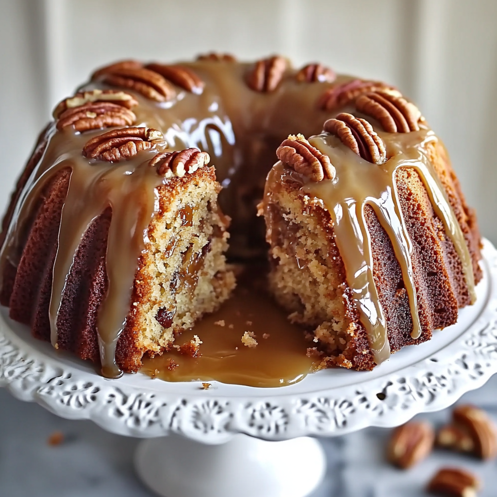 Apple Pecan Cake With Caramel Glaze: A Decadent Fall Treat