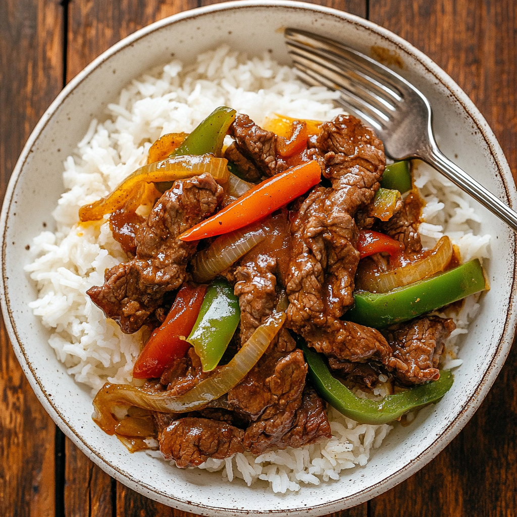 Pepper Steak with Onions and Bell Peppers