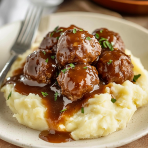 Slow Cooker Salisbury Steak Meatballs