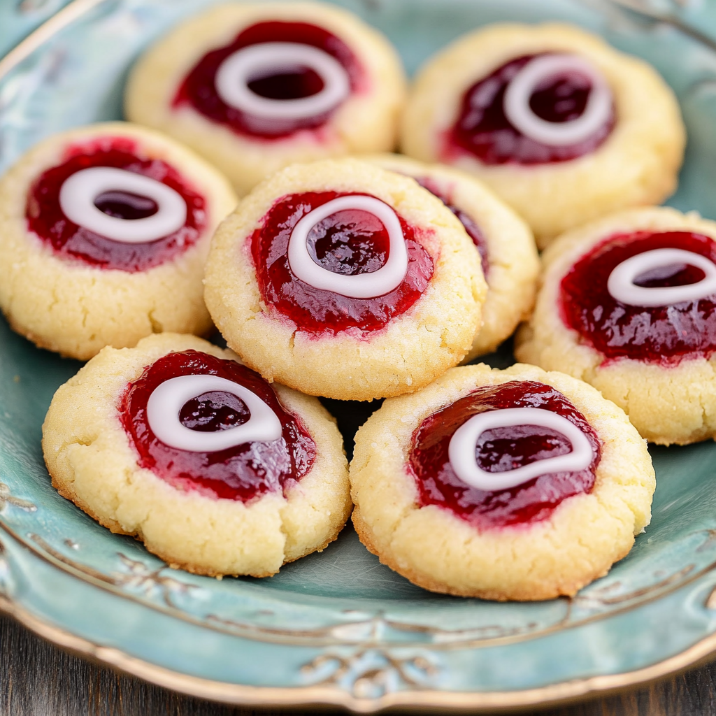 Raspberry Thumbprint Cookies with Icing