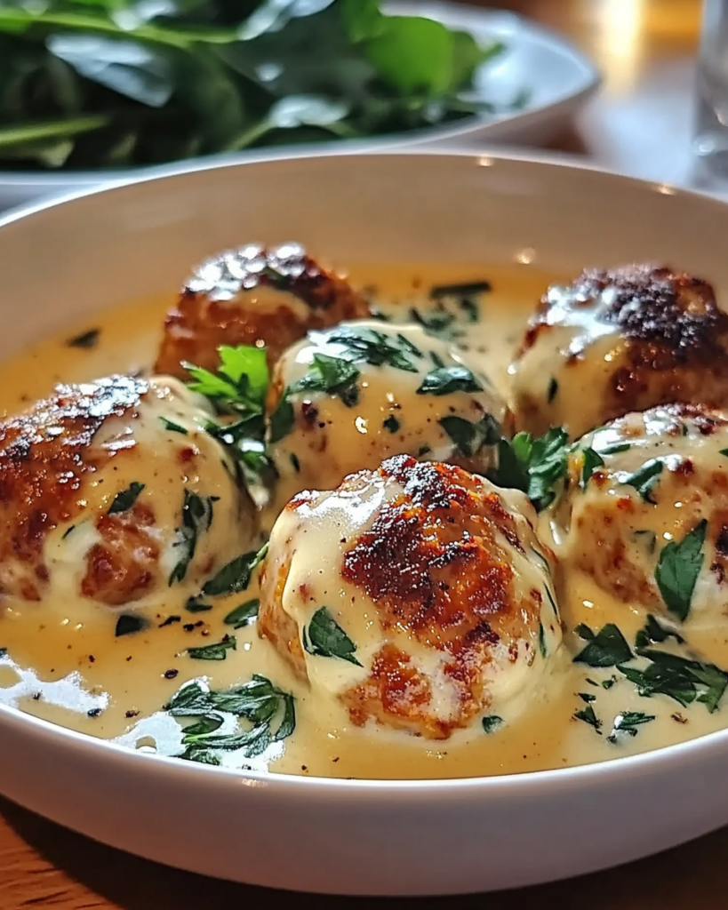 Chicken Ricotta Meatballs with Spinach Alfredo Sauce: A Creamy Comfort Food Classic