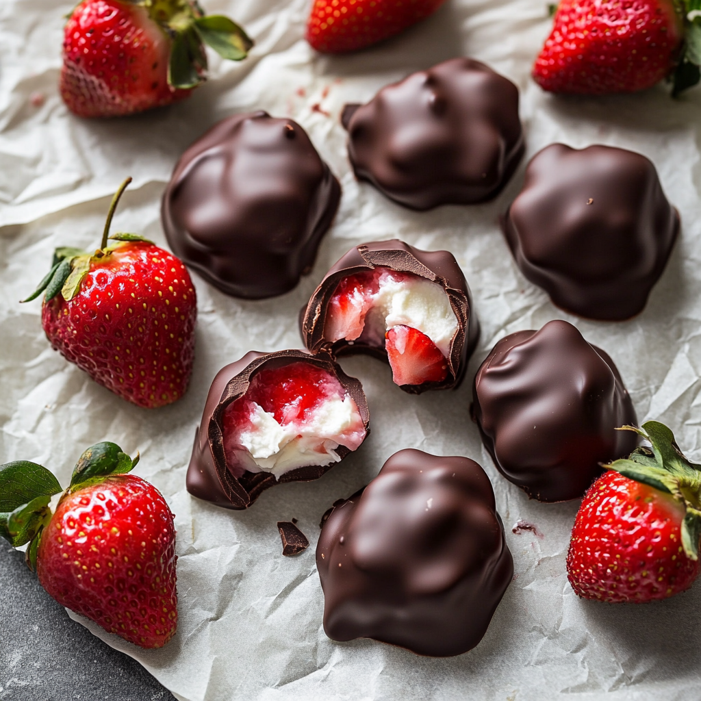 Chocolate-Covered Strawberry Yogurt Clusters