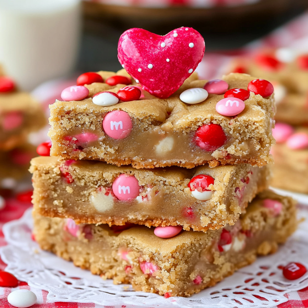 Valentine Peanut Butter Cookie Bars