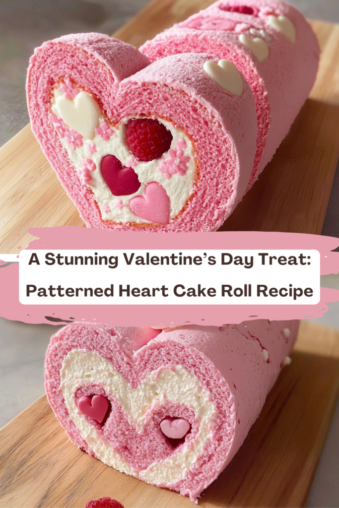 A Stunning Valentine’s Day Treat: Patterned Heart Cake Roll Recipe