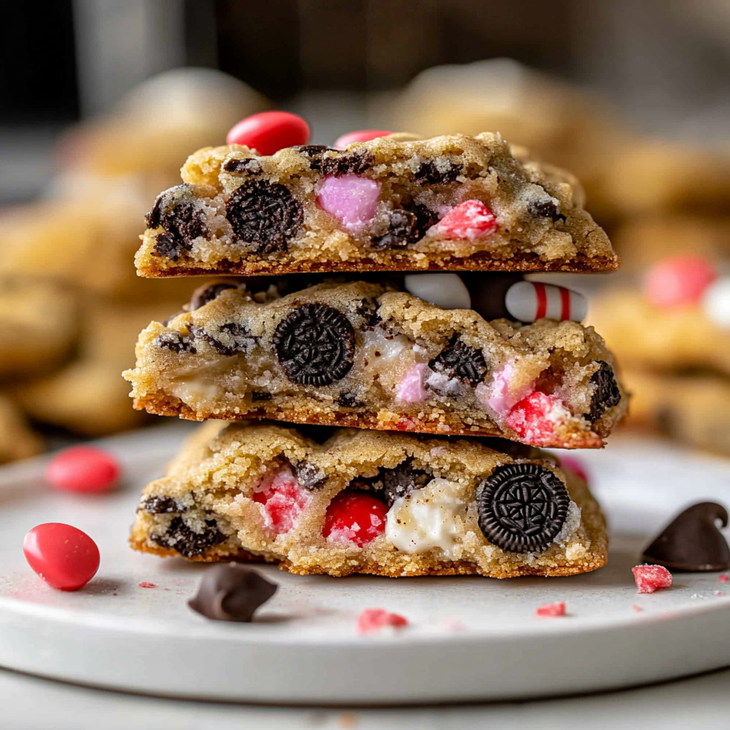 Valentine's day Oreo M&m's cookies