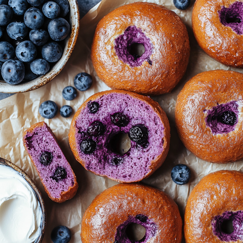 Homemade Sourdough Blueberry Bagels