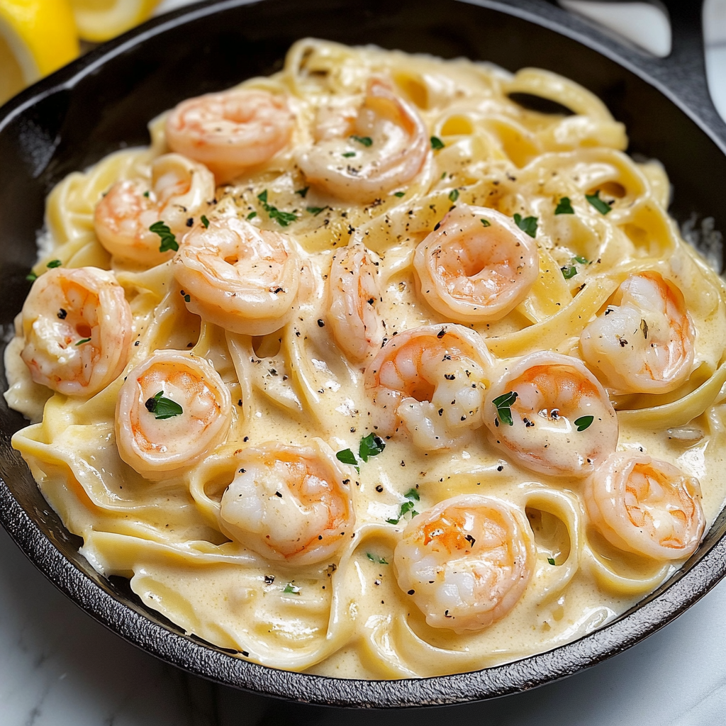 Creamy Shrimp Fettuccine Alfredo