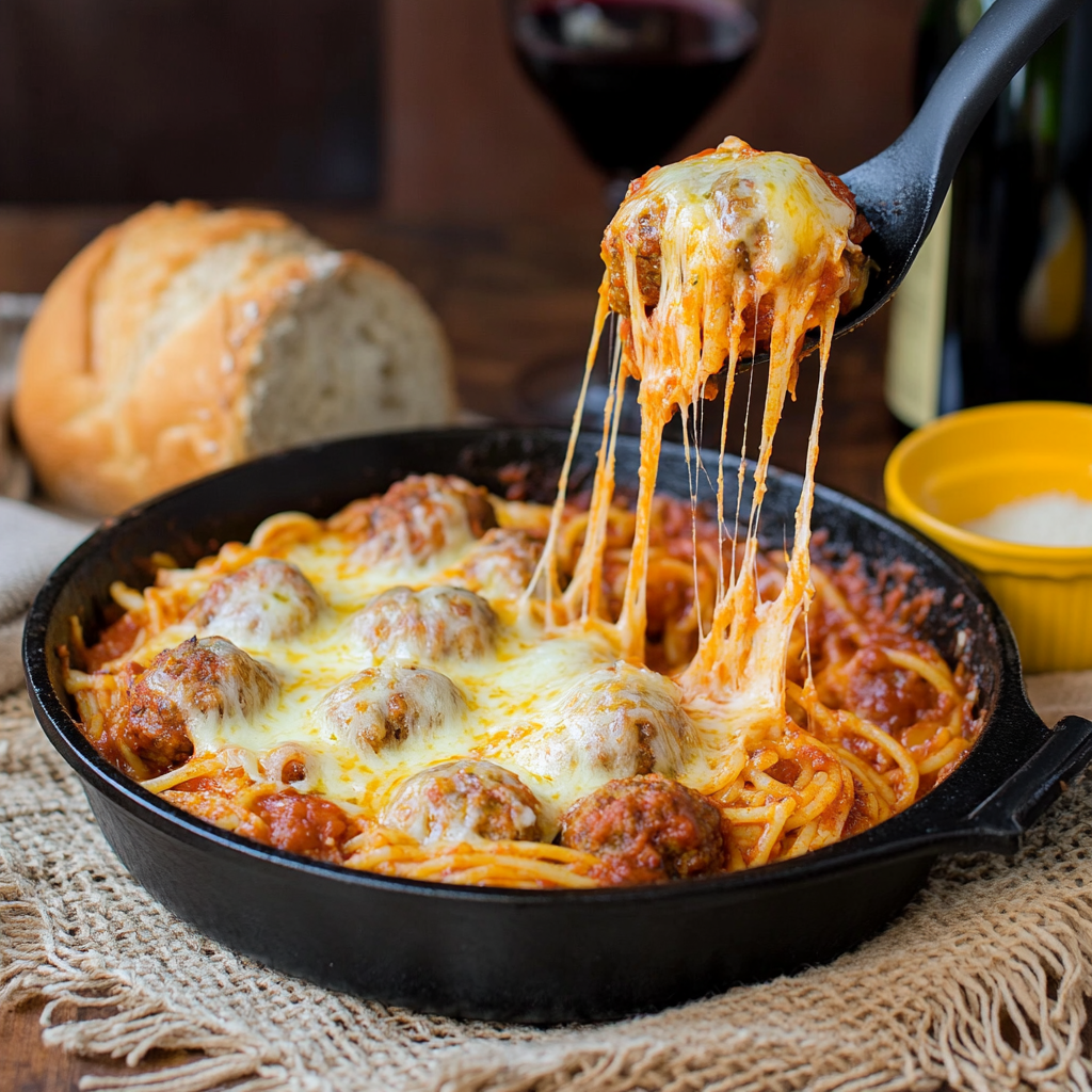 Baked Spaghetti & Meatballs