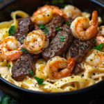 The Ultimate Cajun Shrimp and Steak Alfredo Pasta Recipe