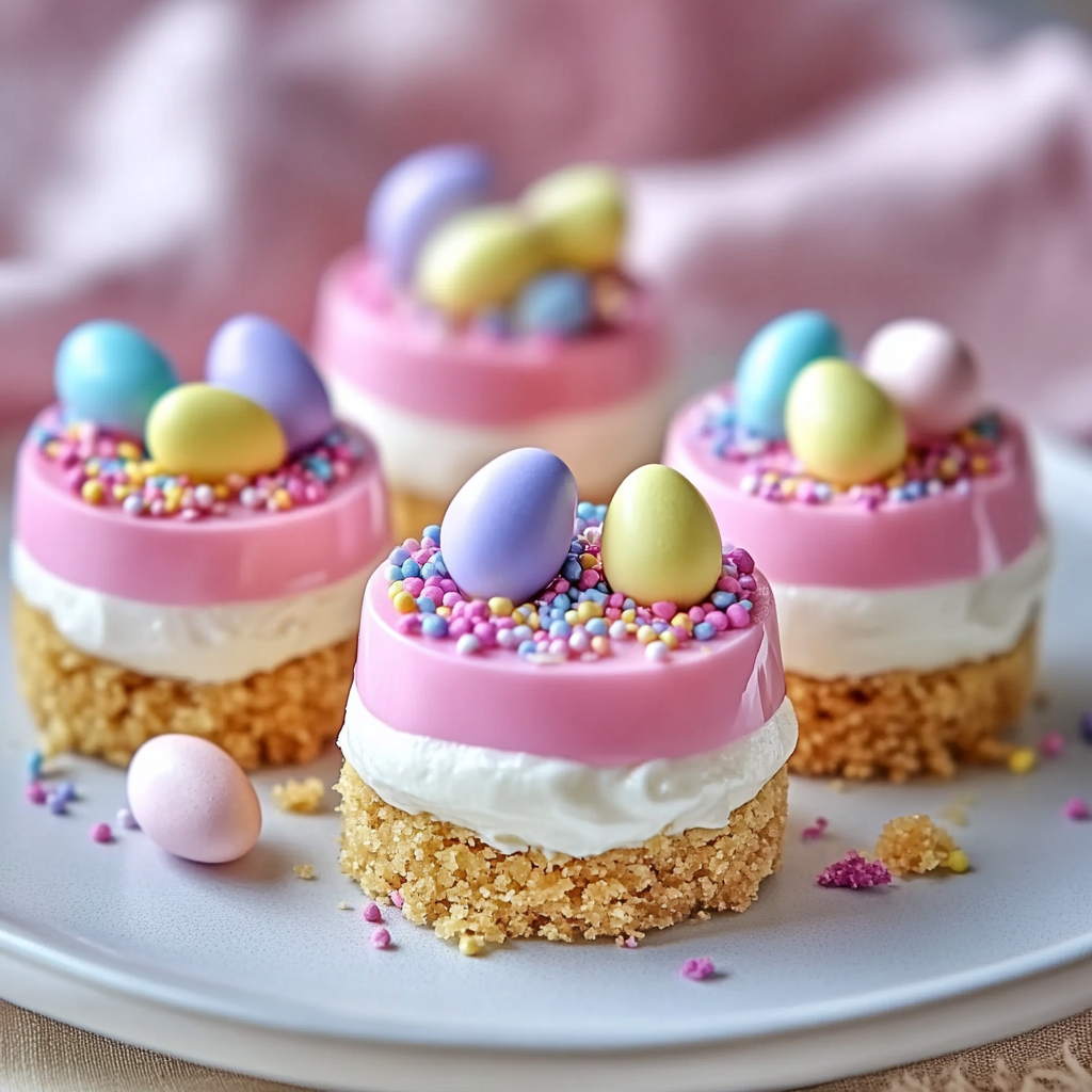 🐣 Easter No-Bake Mini Cheesecakes – Cute, Creamy & Festive!