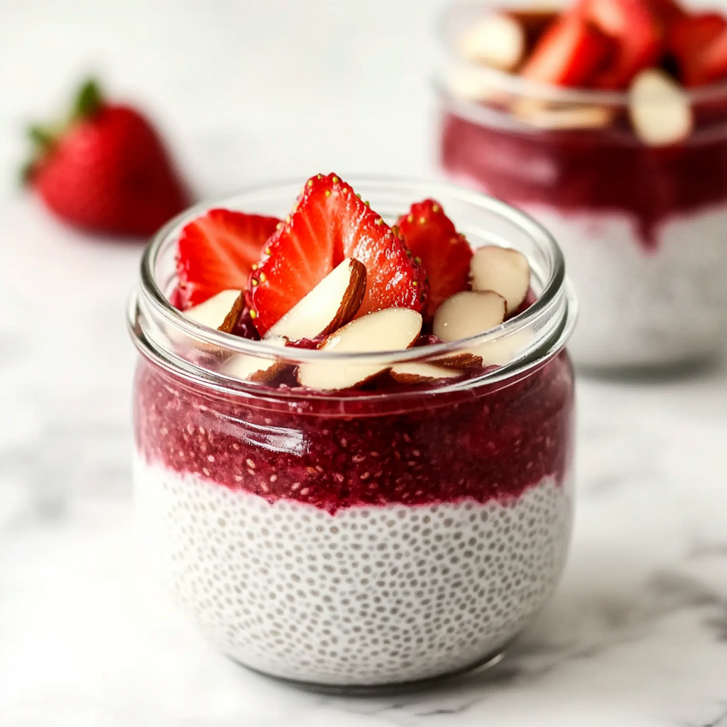 Strawberry Cheesecake Chia Pudding