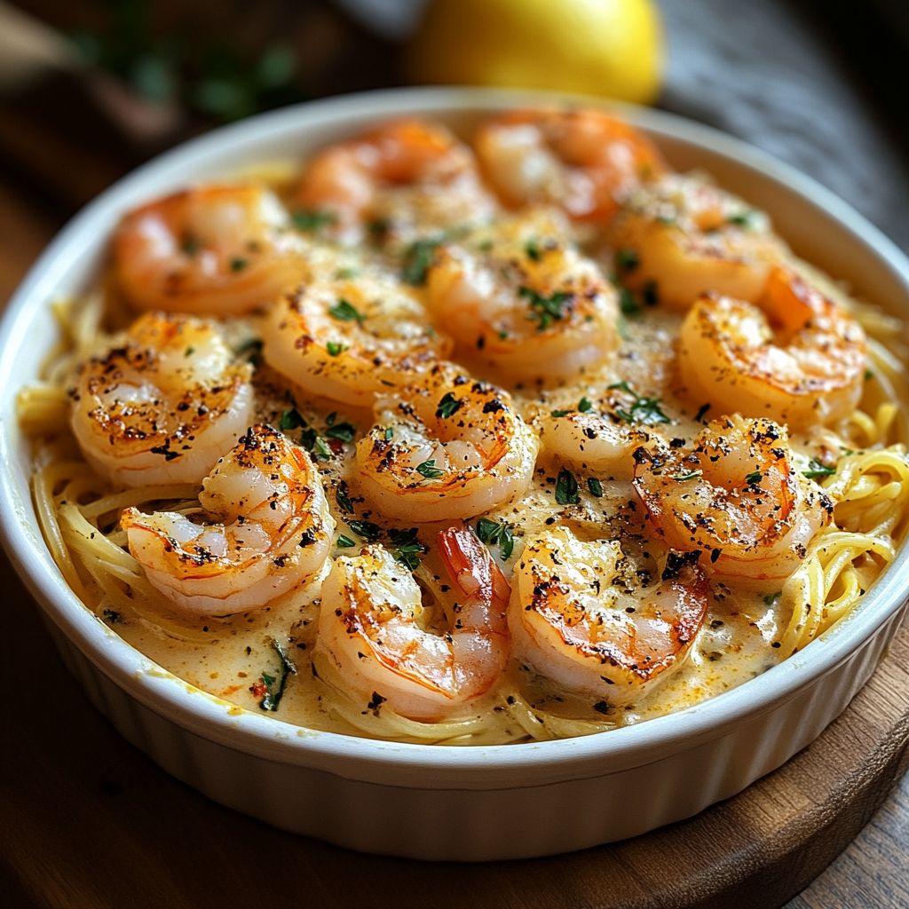 Creamy Shrimp Scampi Pasta Bake