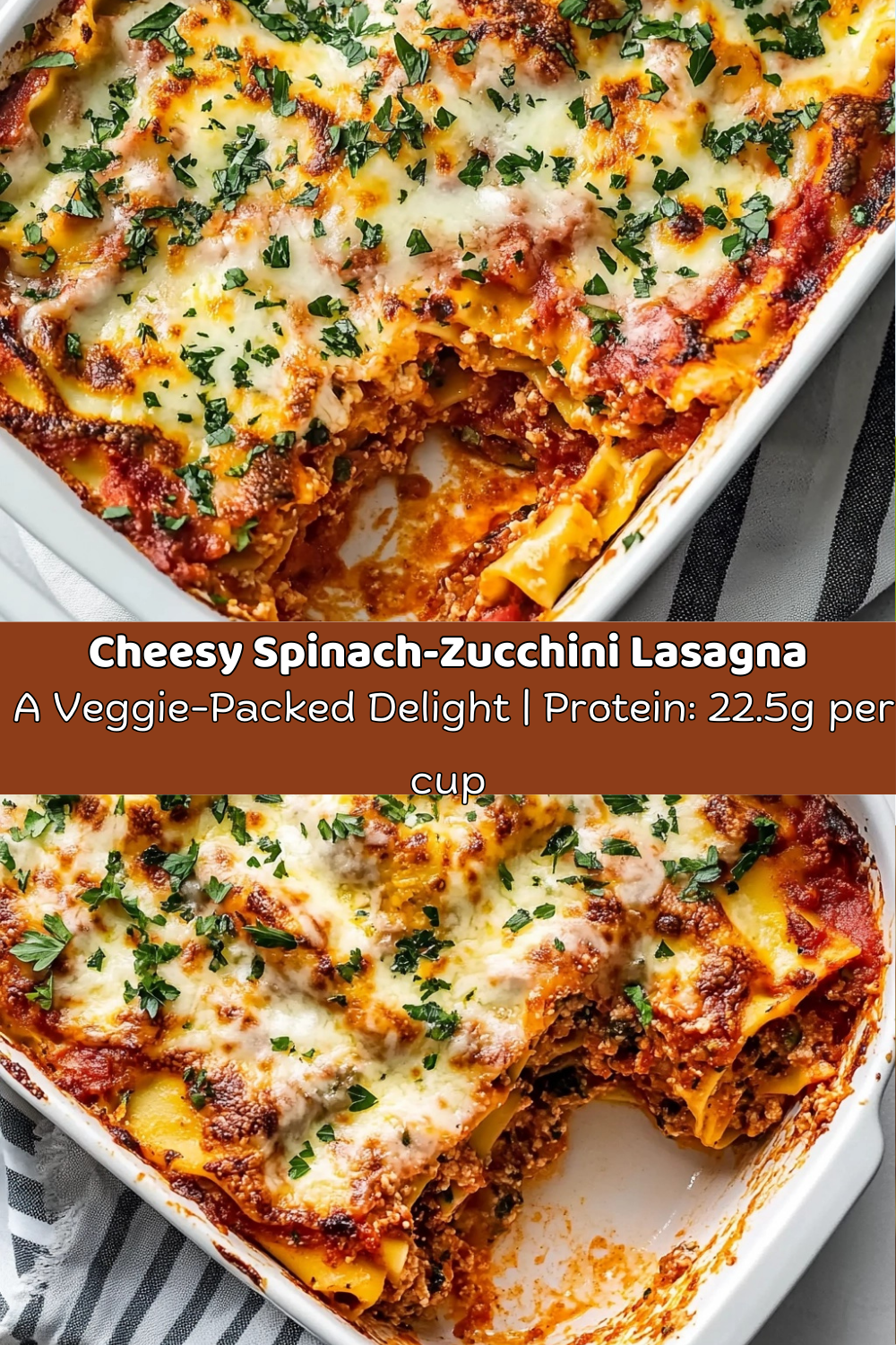 Cheesy Spinach-Zucchini Lasagna