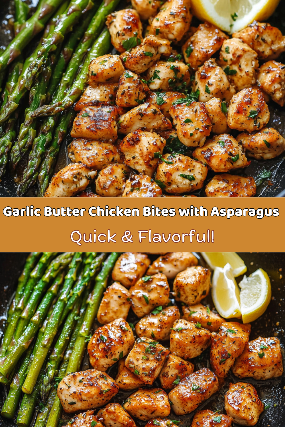 Garlic Butter Chicken Bites with Asparagus