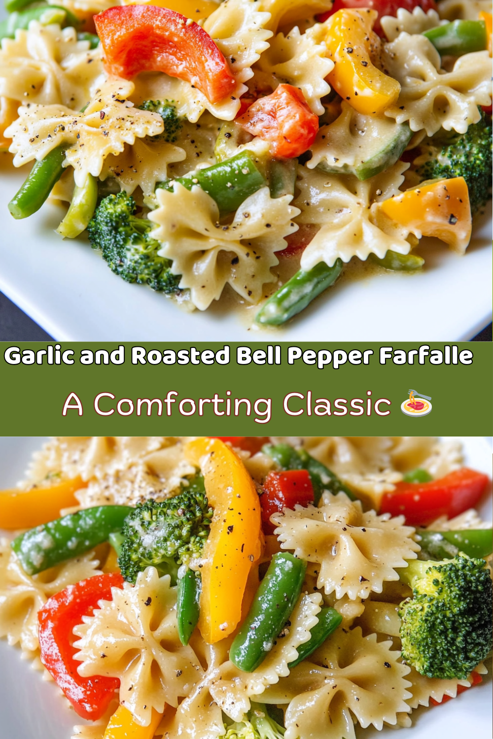 Garlic and Roasted Bell Pepper Farfalle