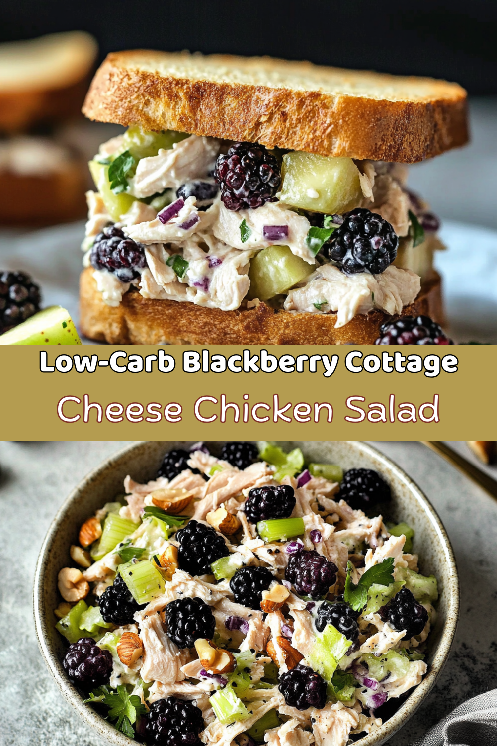 Low-Carb Blackberry Cottage Cheese Chicken Salad 