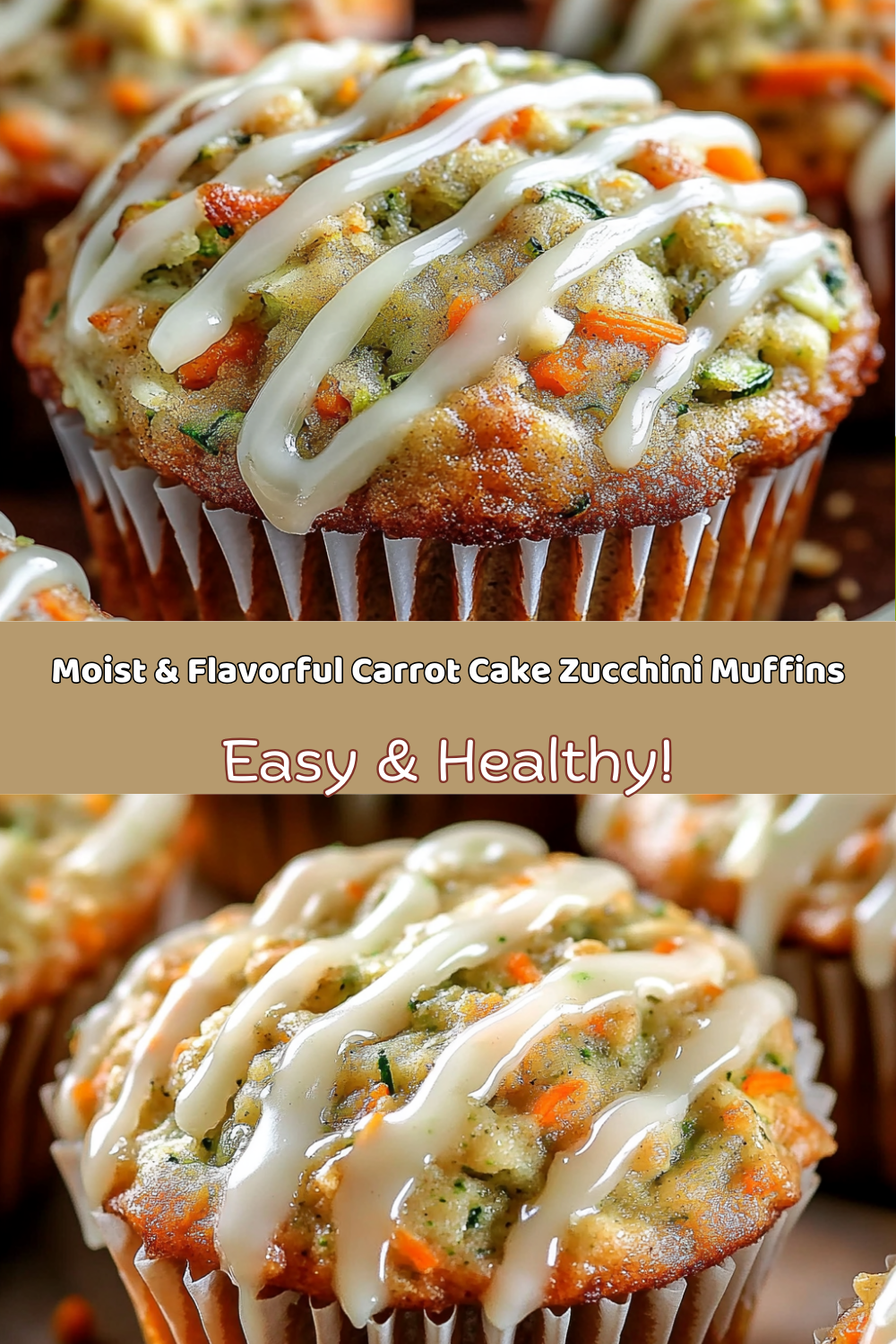 Moist & Flavorful Carrot Cake Zucchini Muffins