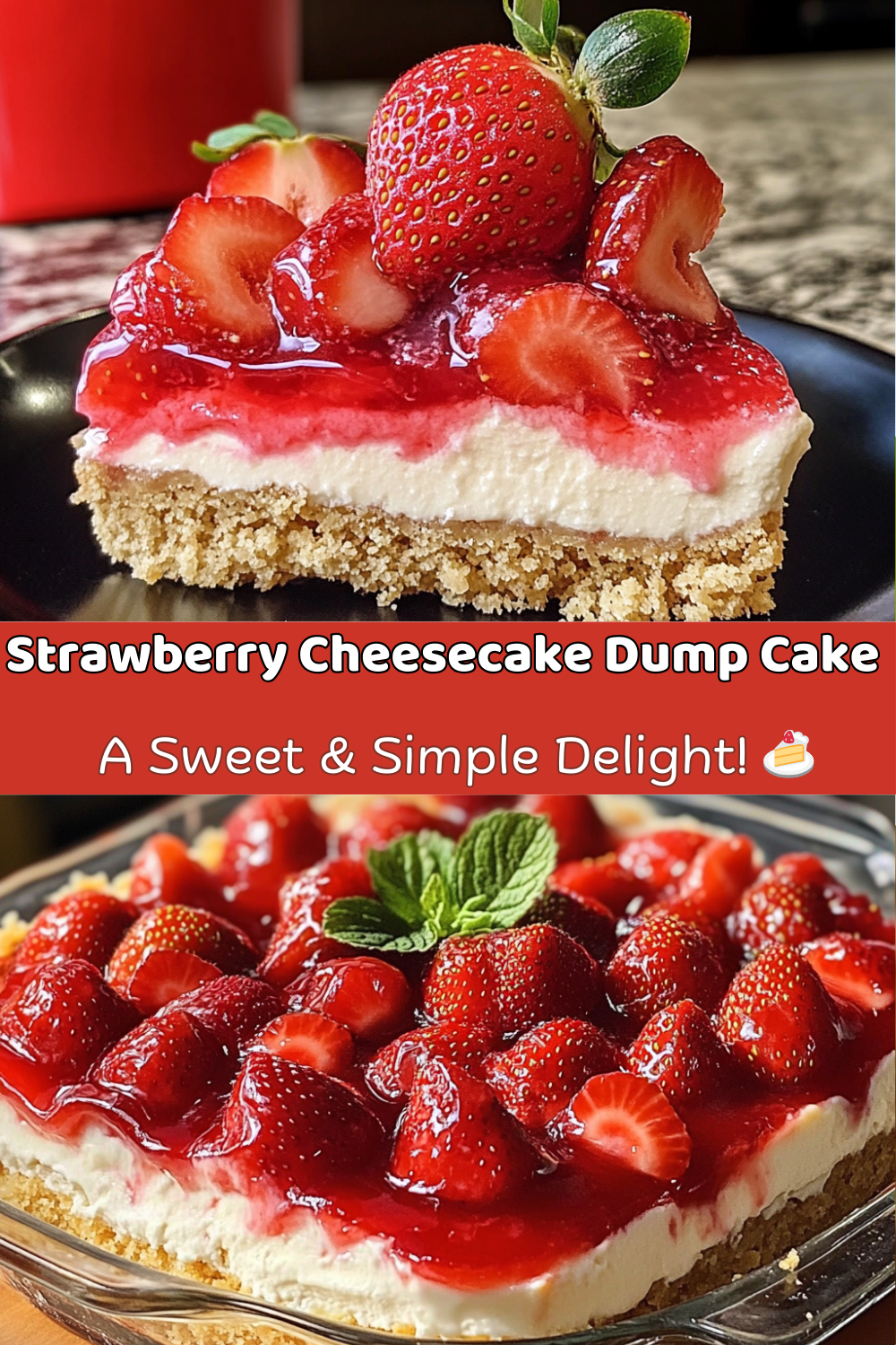 Strawberry Cheesecake Dump Cake 