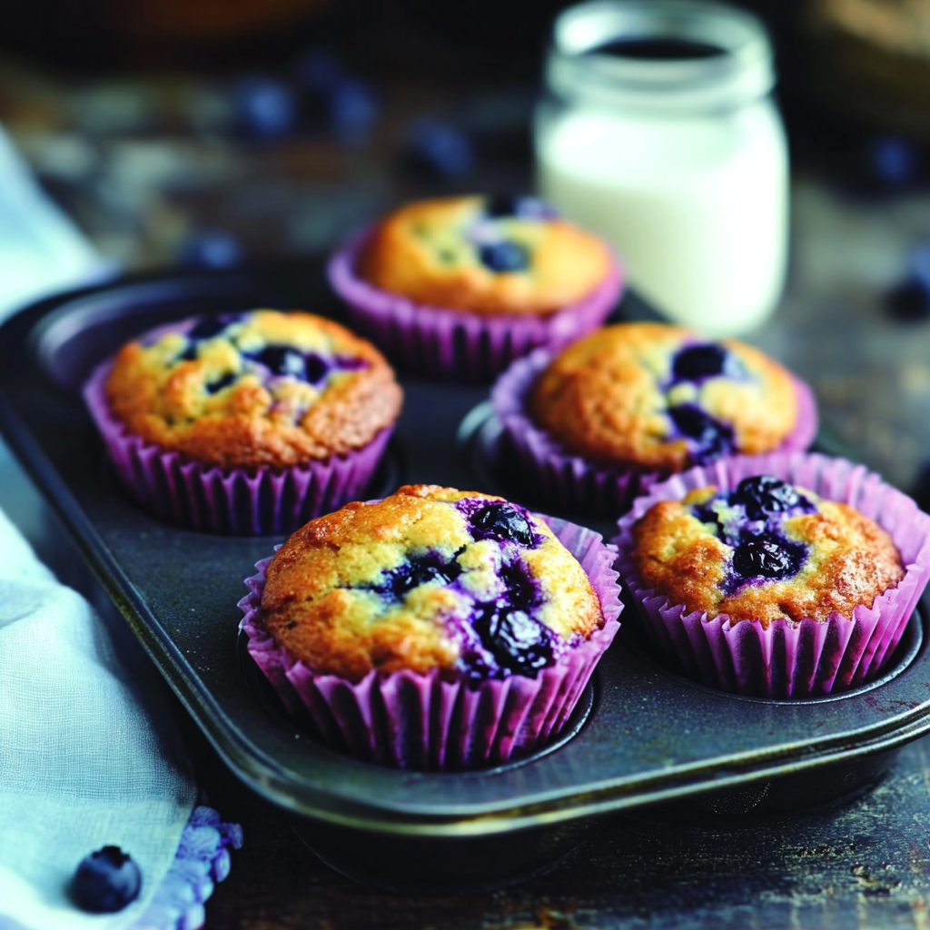 Greek Yogurt Blueberry Muffins - Light & Fluffy! 🫐