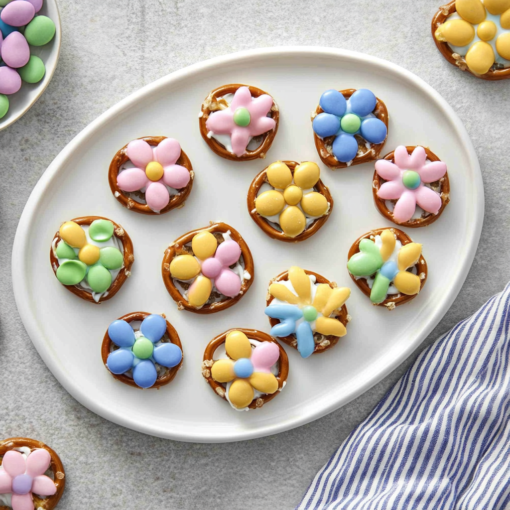 Easter Pretzel Flower Bites