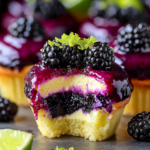 Blackberry Lime Cheesecake Cupcakes