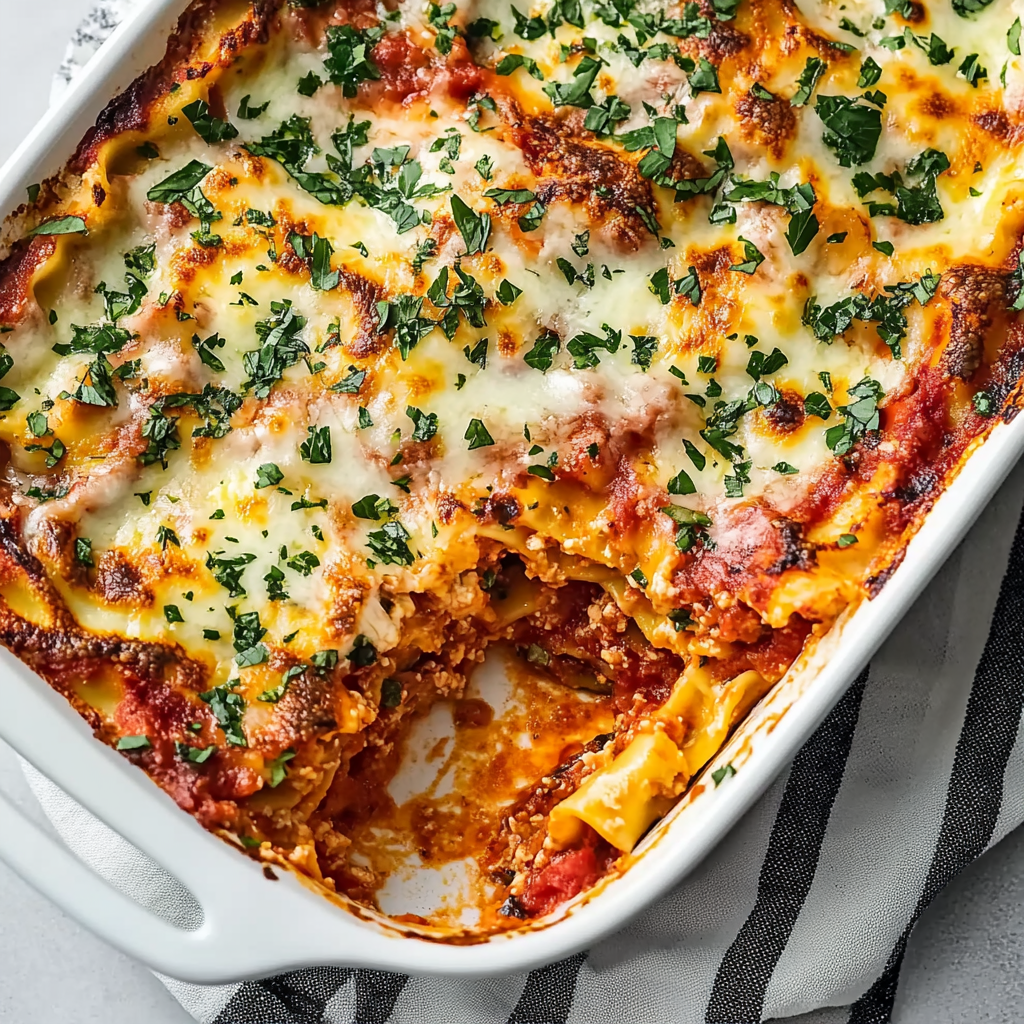 Cheesy Spinach-Zucchini Lasagna