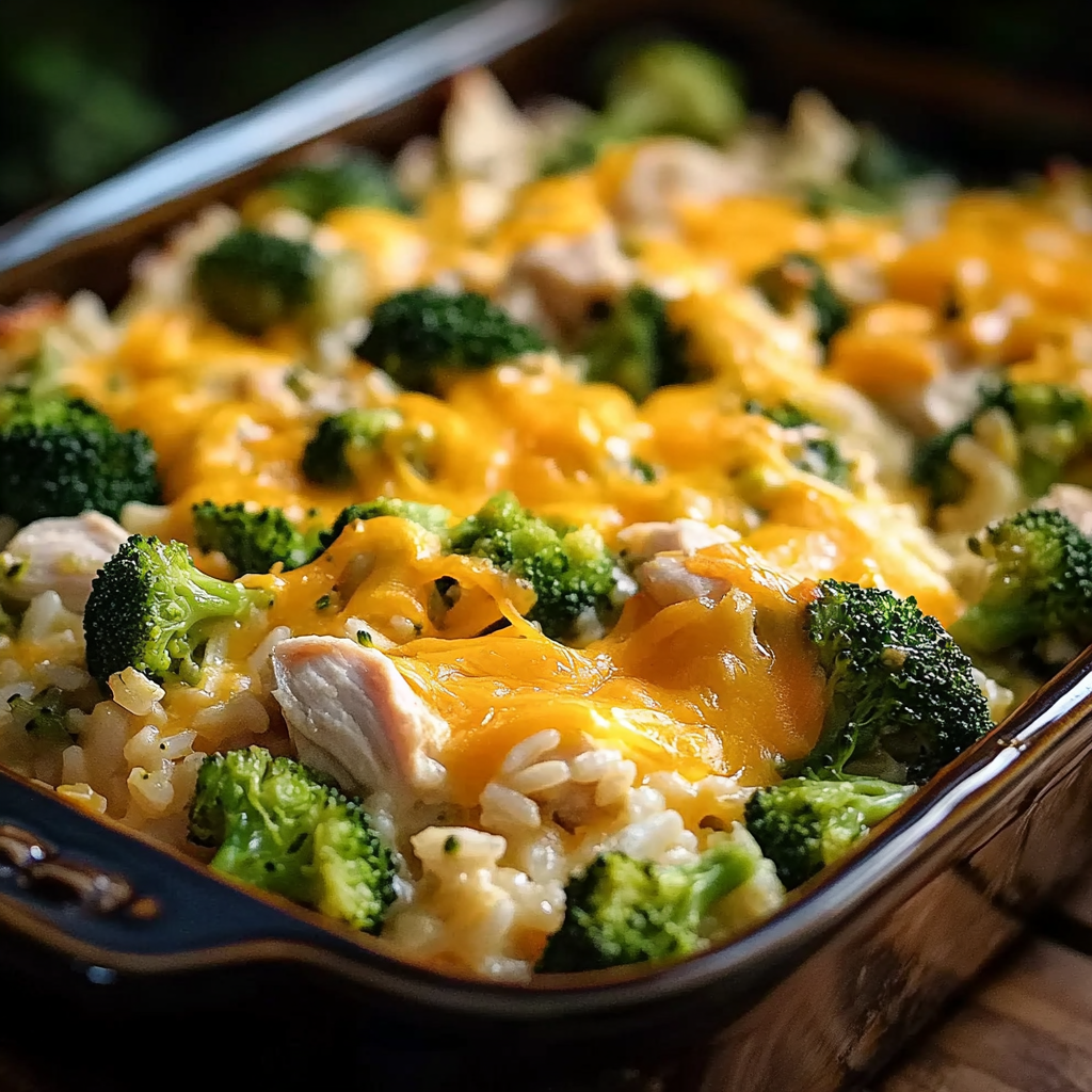 Broccoli, Rice, Cheese, and Chicken Casserole