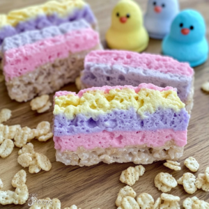 Layered Peeps Rice Krispie Treats