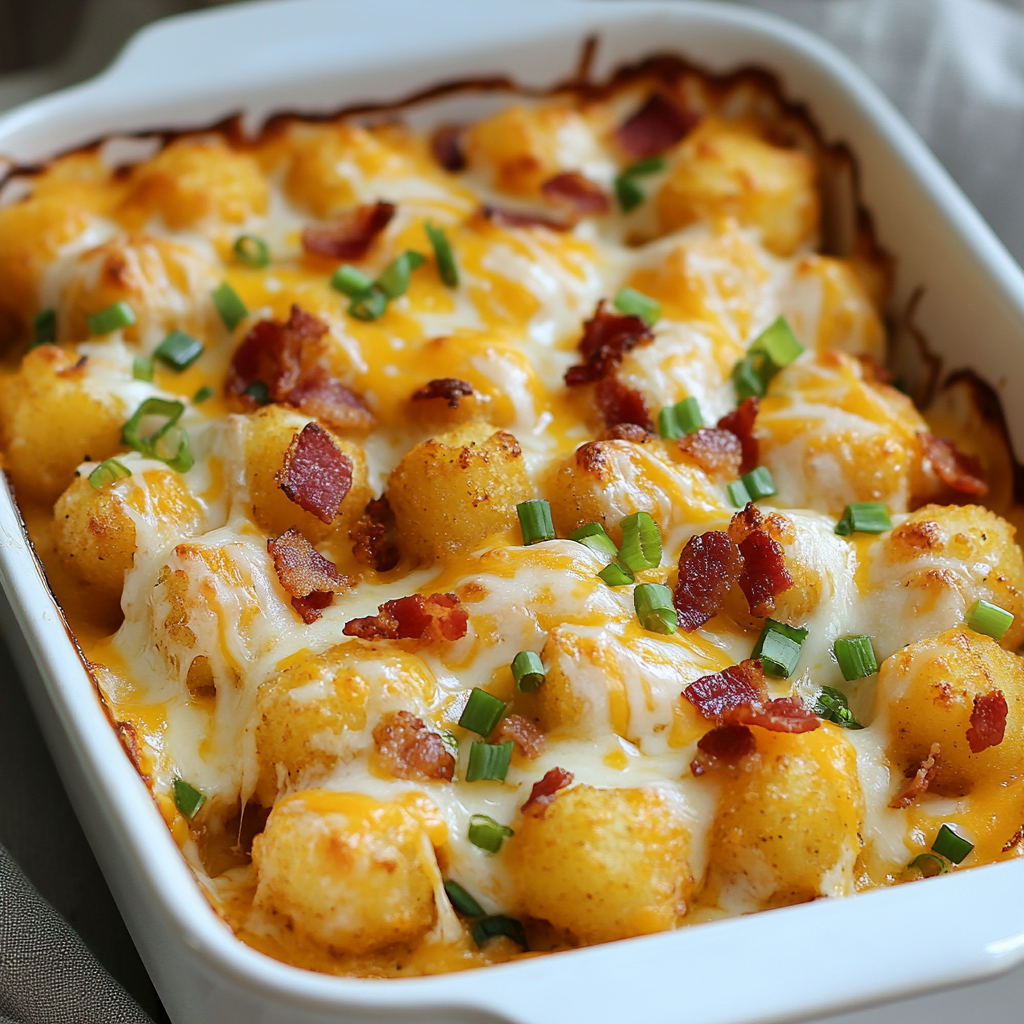 Chicken Bacon Ranch Tater Tot Casserole