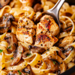 Chicken & Mushroom Pasta with Creamy Pesto