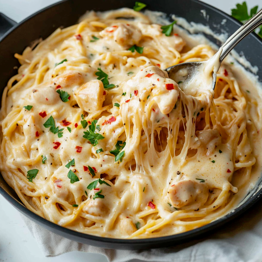 Cheesy Chicken Spaghetti