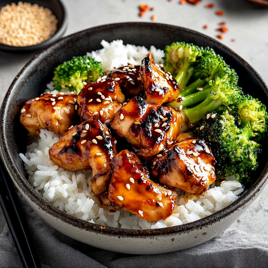 Sticky Orange Salmon Bowls