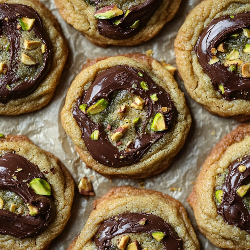 Pistachio Cream Chocolate Chip Cookies