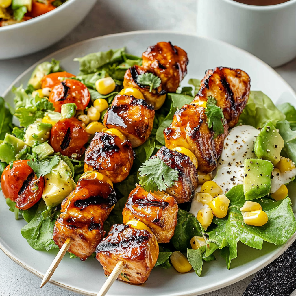BBQ Chicken Skewer Salad