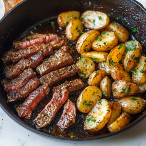 Garlic Butter Steak Bites & Potatoes