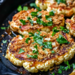 Cauliflower Steaks with Roasted Pepper Sauce