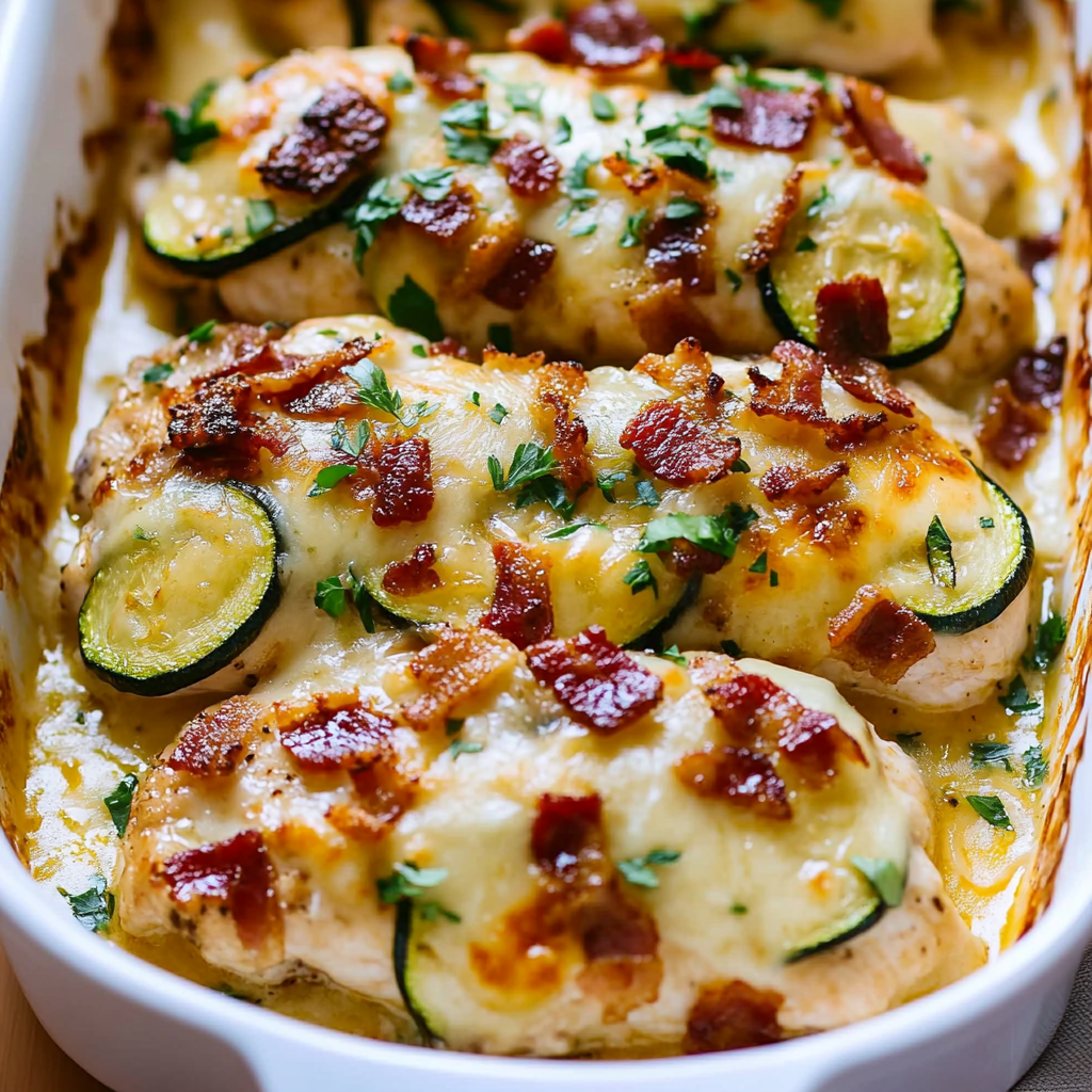 Chicken Zucchini Bake with Bacon