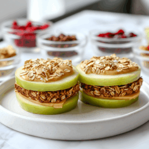 Peanut Butter Apple Sandwiches with Granola