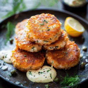 Lemon Caper Salmon Cakes