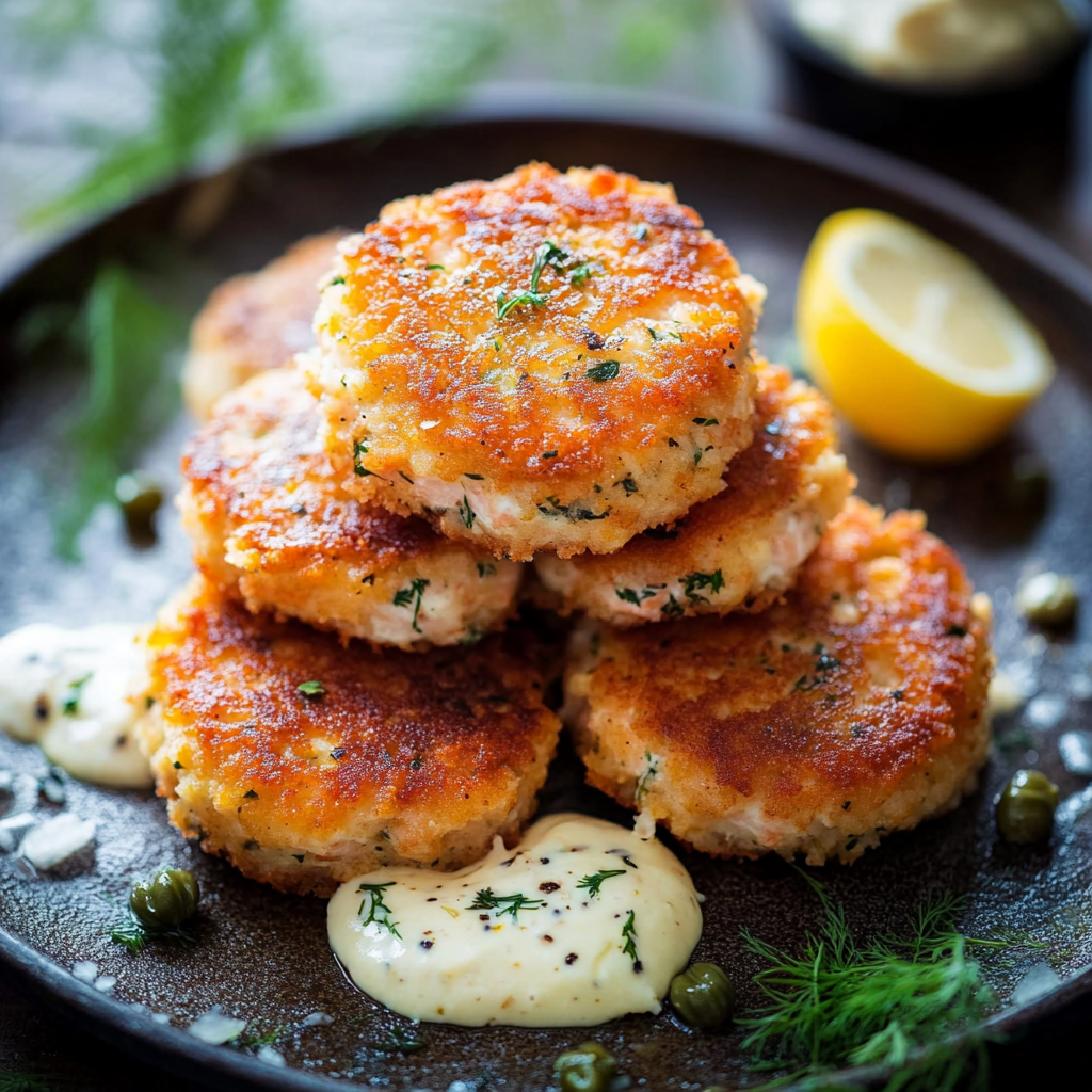 Lemon Caper Salmon Cakes