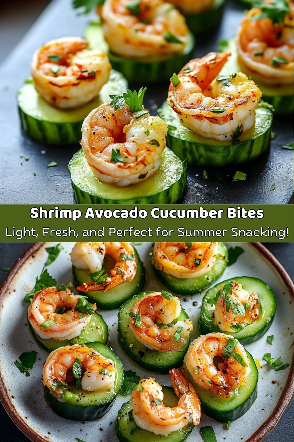 Shrimp Avocado Cucumber Bites!