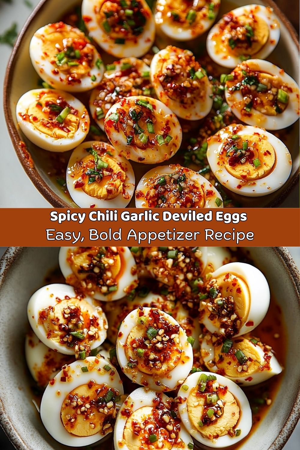 Spicy Chili Garlic Deviled Eggs