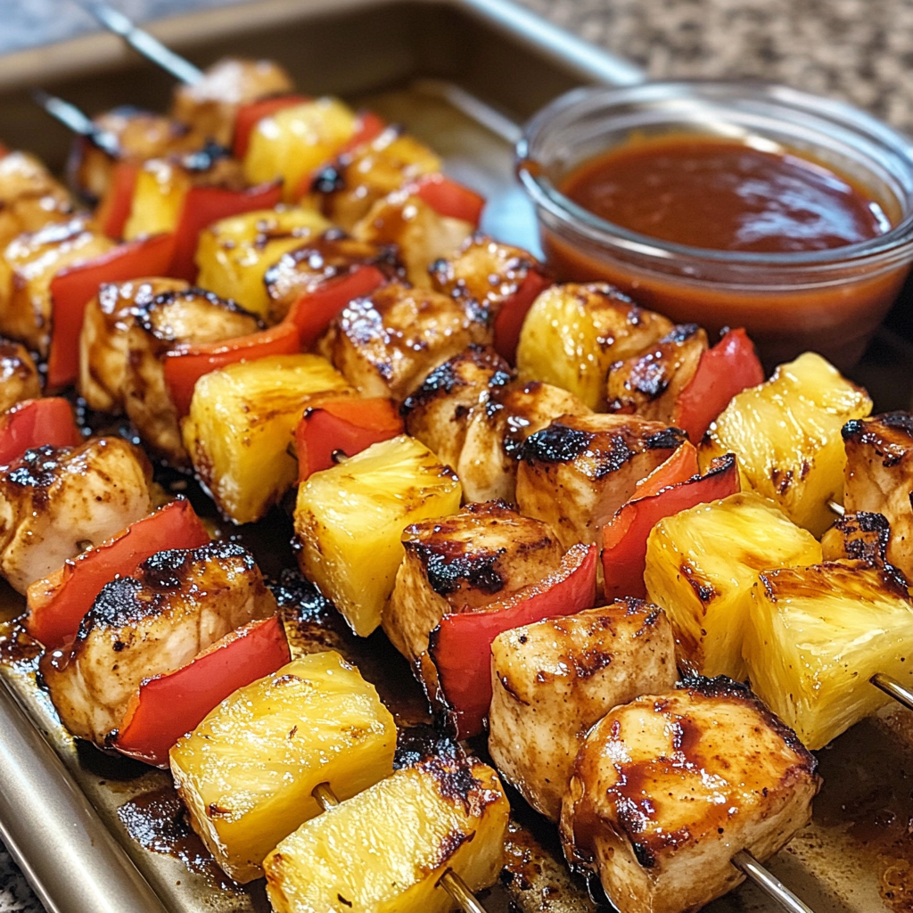 BBQ Pineapple Chicken Kabobs