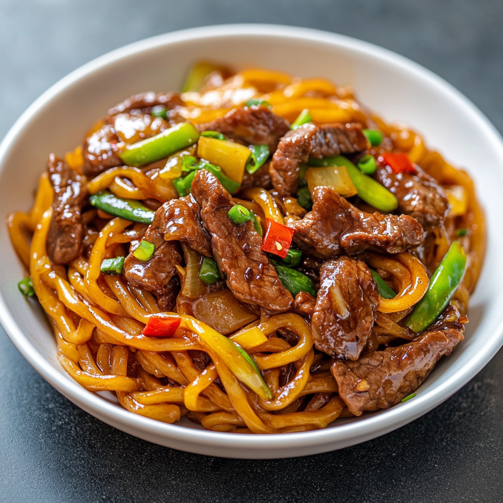 Easy Beef Stir Fry with Noodles & Sticky Sauce