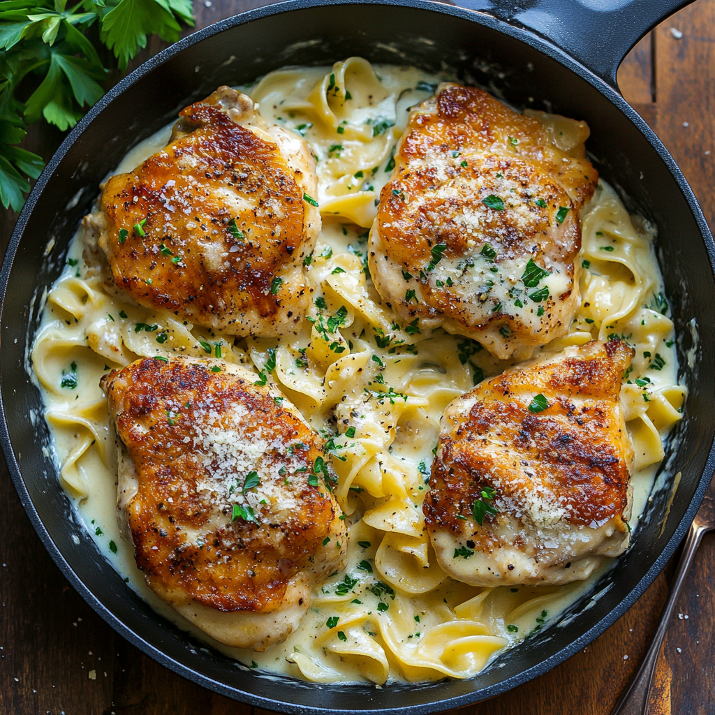 Easy One-Pan Chicken with Buttered Noodles